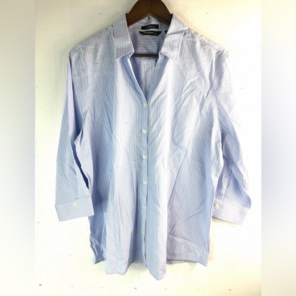 Eddie Bauer Tops Eddie Bauer Xl Blue Button Down Striped Shirt